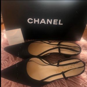 Authentic Chanel Crystal Slingback